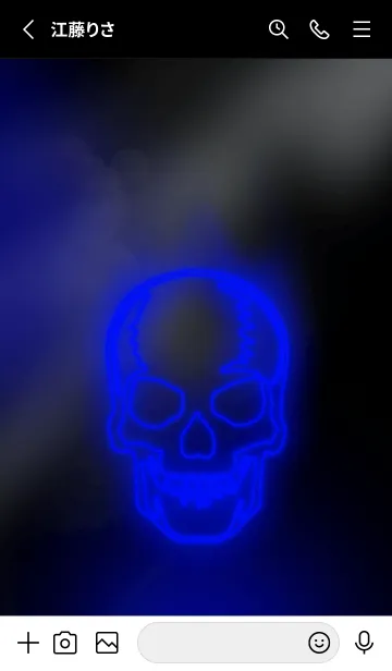 [LINE着せ替え] スカルネオン Skull Neon Blue2の画像2