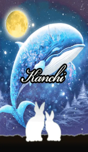 [LINE着せ替え] かんち★白うさぎが眺める空飛ぶクジラの画像1