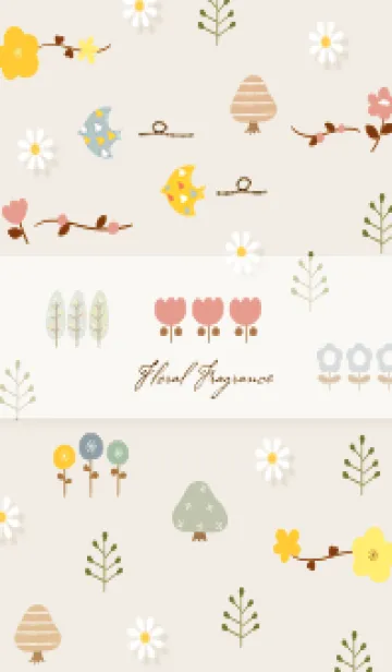 [LINE着せ替え] beige floral fragrance05_1の画像1