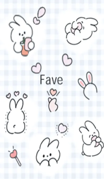 [LINE着せ替え] blue♡幸せウサコ15_1の画像1