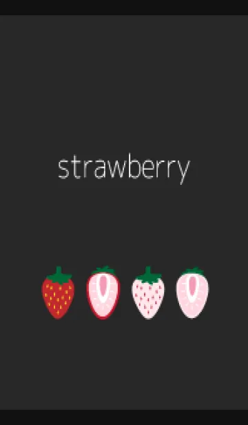 [LINE着せ替え] かわいい赤苺 黒色の画像1