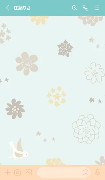 [LINE着せ替え] 小鳥と花7の画像2