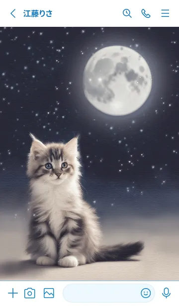 [LINE着せ替え] 猫と満月☆運気UPにの画像2