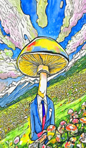 [LINE着せ替え] POP ART_mushroom12_JPの画像1