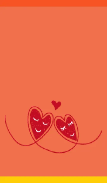 [LINE着せ替え] ふたつのハート 赤と黄色の画像1