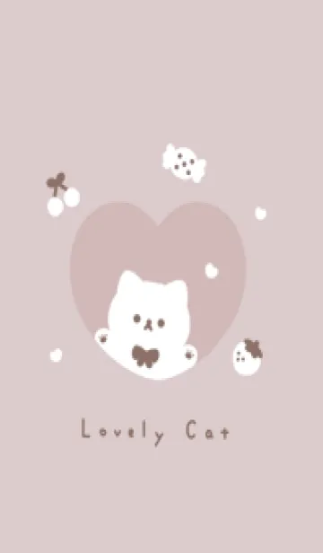 [LINE着せ替え] こねことハート / くすみピンクの画像1