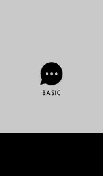 [LINE着せ替え] Simple&Basic  ブラック×ライトグレーの画像1