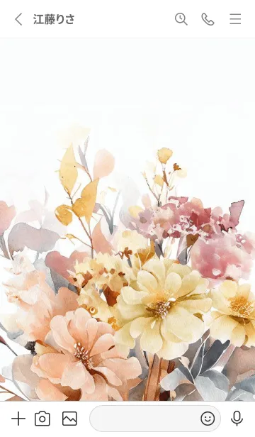 [LINE着せ替え] Watercolor Dry Flower-PINK-38の画像2