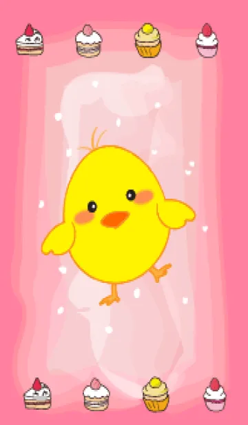 [LINE着せ替え] Happy Baby Chicken - pink seriesの画像1