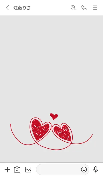 [LINE着せ替え] ふたつのハート 白の画像2