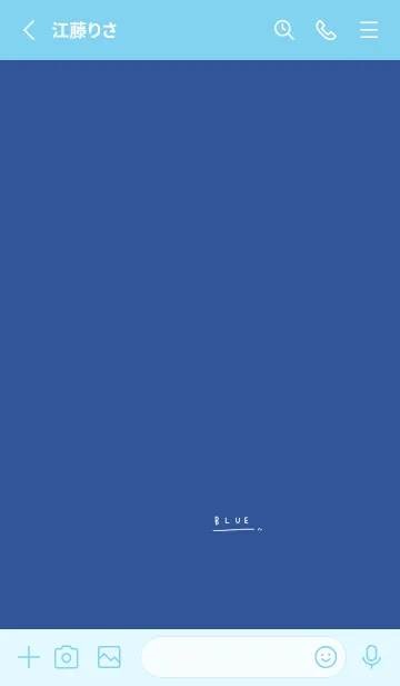 [LINE着せ替え] 大人ブルー。手書きシンプル。の画像2