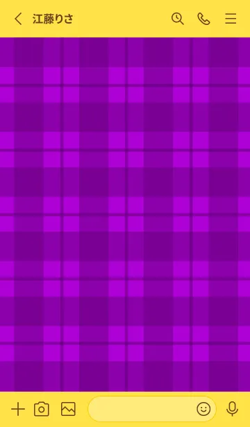 [LINE着せ替え] 紫チェックの着せかえ/イエロー/グリーンの画像2