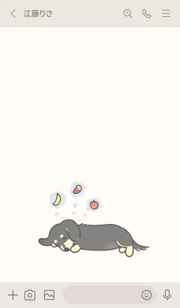 [LINE着せ替え] Dreaming Dachshund-black&yellow-の画像2