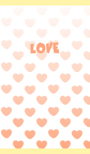 [LINE着せ替え] ピンクのハート 薄い黄色の画像1