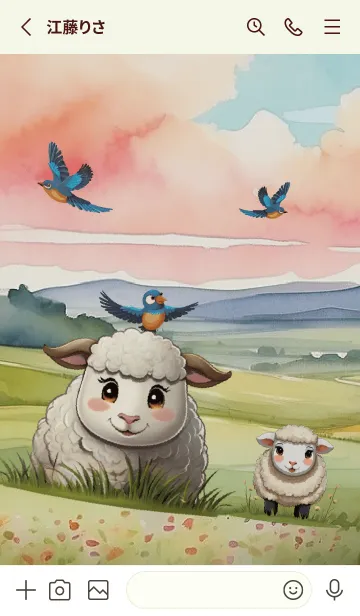 [LINE着せ替え] little sheep and flock of birds(JP)の画像2