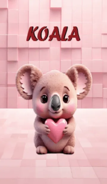 [LINE着せ替え] Pink Koala In Love Theme(JP)の画像1