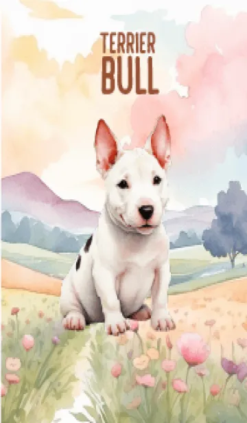 [LINE着せ替え] Bull Terrier In Flower Theme 2 (JP)の画像1