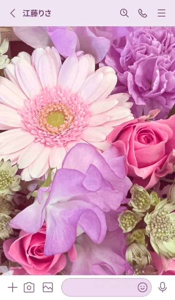 [LINE着せ替え] LOVE FLOWER-PURPLE&PINKの画像2