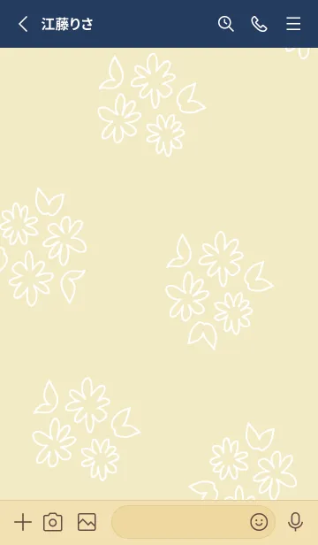 [LINE着せ替え] 白い線の丸い花14の画像2