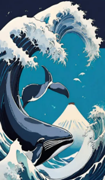 [LINE着せ替え] 浮世絵クジラ 51の画像1