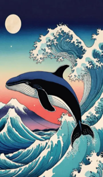 [LINE着せ替え] 浮世絵クジラ 65の画像1