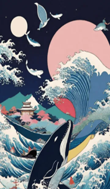 [LINE着せ替え] 浮世絵クジラ 58の画像1