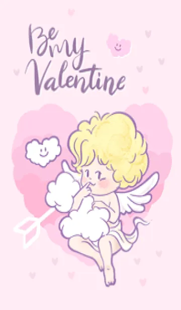 [LINE着せ替え] キューピッド & 雲 - BE MY VALENTINEの画像1