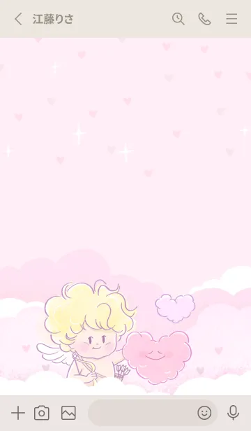 [LINE着せ替え] キューピッド & 雲 - BE MY VALENTINEの画像2