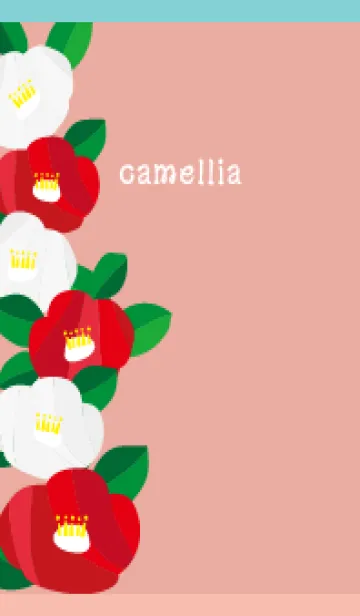 [LINE着せ替え] 白と赤の椿 ピンクと水色の画像1