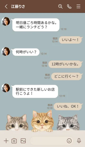 [LINE着せ替え] 猫 - マンチカン - ブルーグレーの画像3