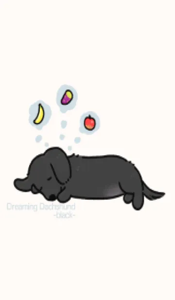 [LINE着せ替え] Dreaming Dachshund-black-の画像1