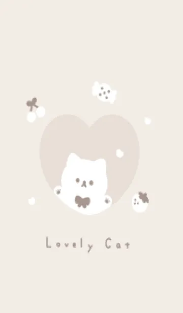 [LINE着せ替え] こねことハート / ベージュの画像1