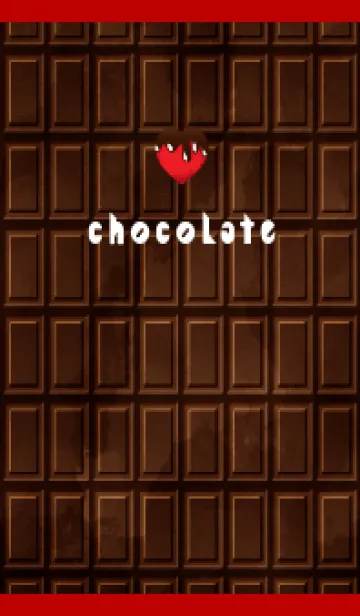 [LINE着せ替え] チョコレートとハート 赤とベージュの画像1
