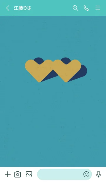 [LINE着せ替え] 2ハートのきせかえ 青と金の画像2