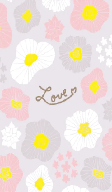 [LINE着せ替え] かわいい3色花14の画像1