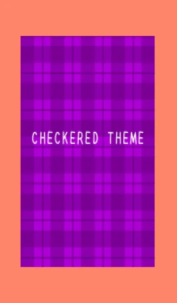 [LINE着せ替え] 紫チェックの着せかえ/アプリコットカラーの画像1