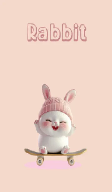 [LINE着せ替え] rabbit playing skateboard(JP)の画像1