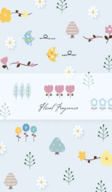 [LINE着せ替え] blue floral fragrance15_1の画像1