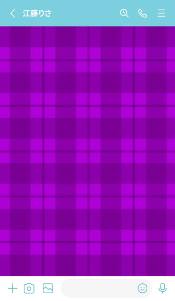 [LINE着せ替え] 紫チェックの着せかえ/ターコイズブルーの画像2