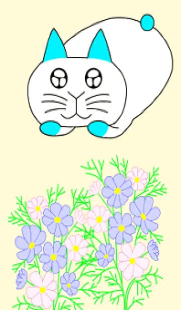 [LINE着せ替え] ウサギ猫とペルシャの菊-黄色の画像1