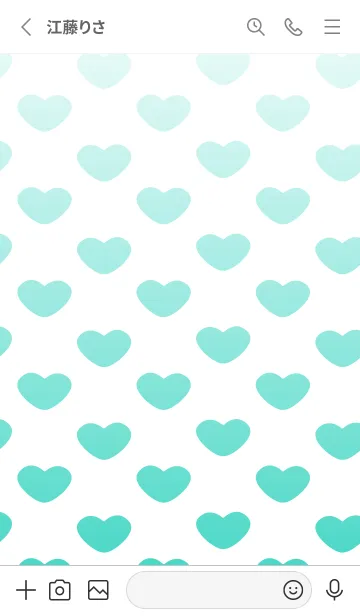 [LINE着せ替え] 青いハート 白の画像2