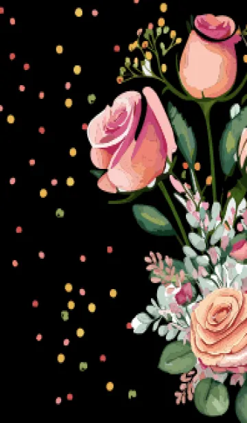 [LINE着せ替え] black 可憐な薔薇の画像1