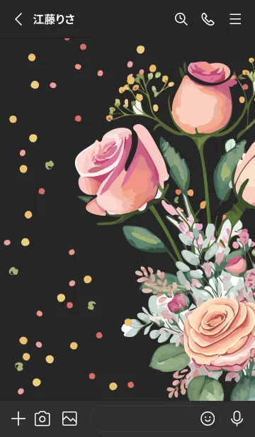 [LINE着せ替え] black 可憐な薔薇の画像2