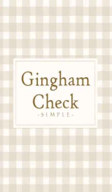 [LINE着せ替え] Gingham Check Natural Beige - SIMPLE 29の画像1