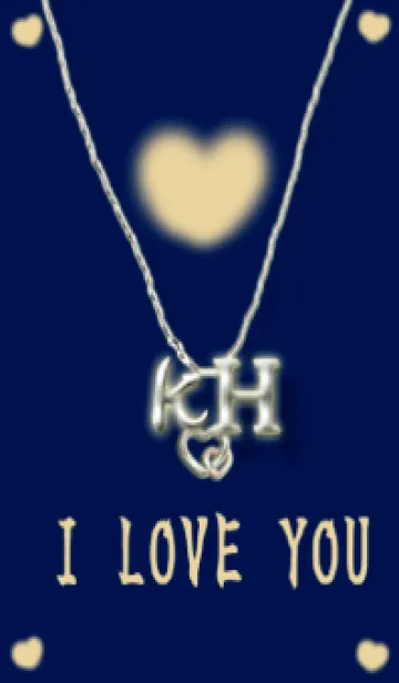 [LINE着せ替え] イニシャル34 K&H  ネイビーの画像1