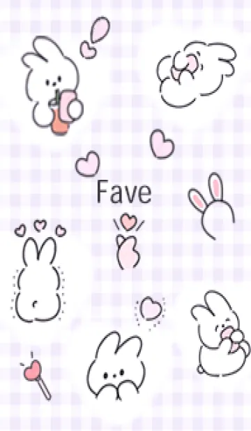 [LINE着せ替え] purple♡幸せウサコ12_1の画像1