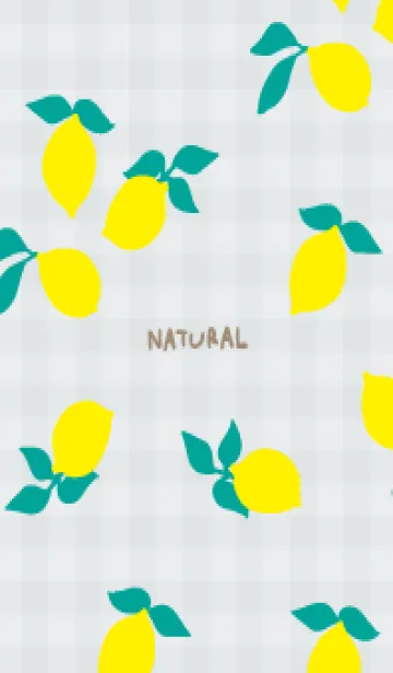 [LINE着せ替え] レモン チェック柄3の画像1