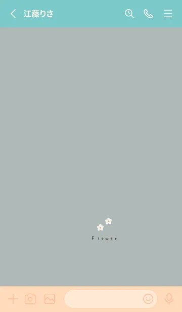 [LINE着せ替え] ブルーグレーとお花。おとな。の画像2