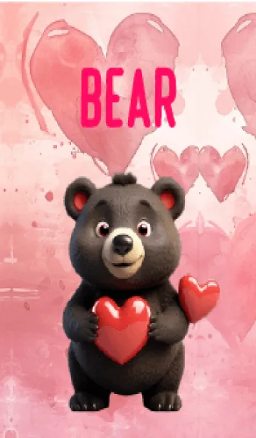 [LINE着せ替え] Simple Love You Black Bear Theme (JP)の画像1