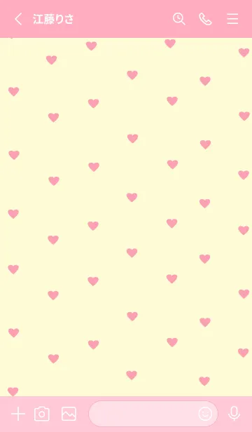 [LINE着せ替え] pattern_heart (pinkyellow)の画像2